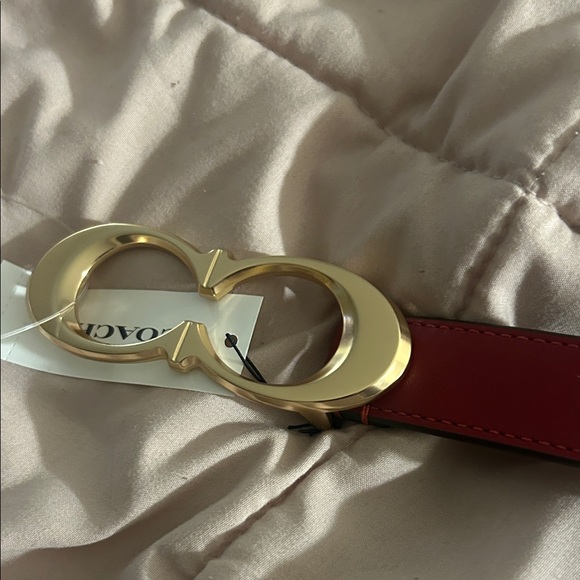 Coach Red Belt with Gold Buckle - Picture 7 of 10